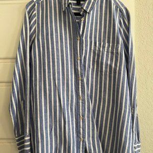 Women's J. Crew linen striped button down
